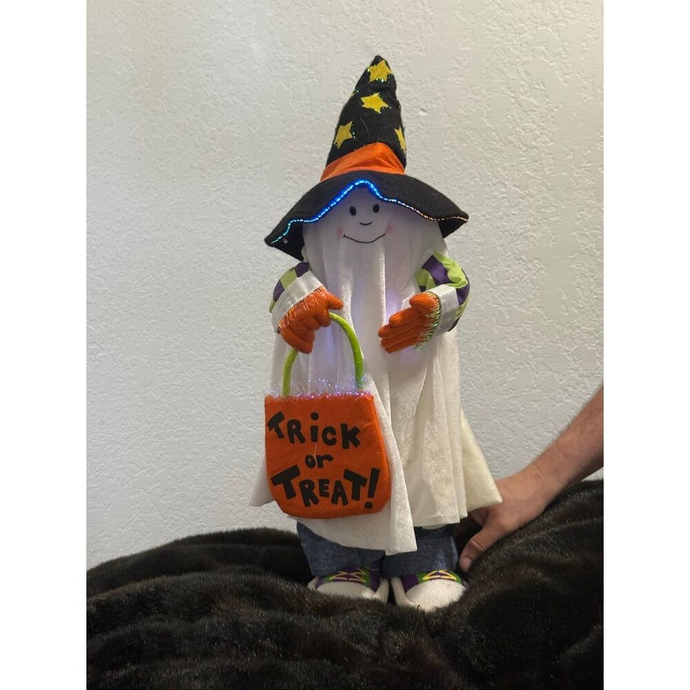 AVON Halloween GEORGIE The Ghost Fiber Optic Greeter Decoration Tested Works 24”